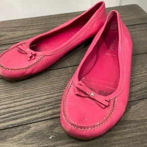 Prada Fuchsia Leather Loafers